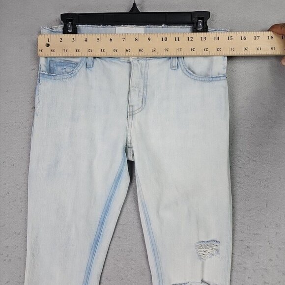 Current/Elliott The Cropped Straight Jeans Womens 25 Channon Destroy Made In USA - Picture 6 of 12